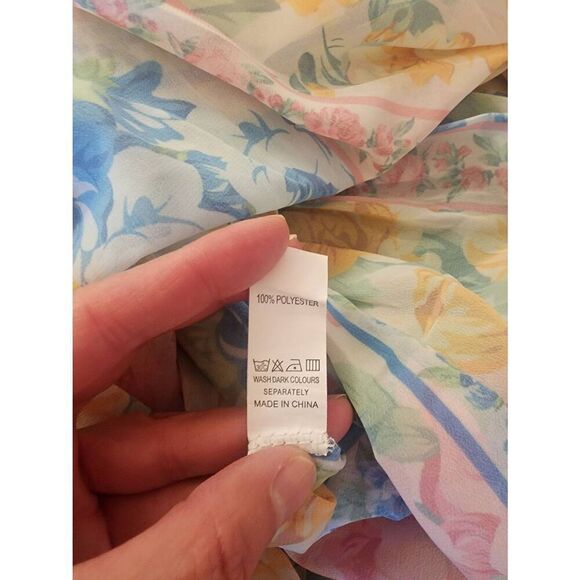 Karolina maxi drop waist semi sheer dress button down size Medium - Picture 7 of 8